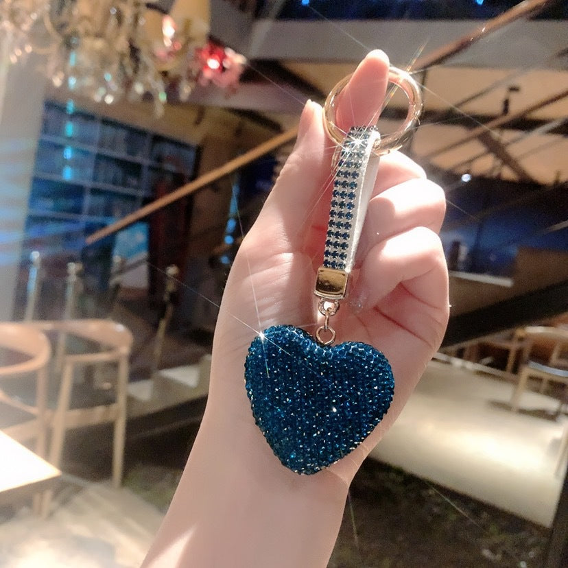 Wholesale Diamond Inlaid Clay Peach Heart Keychains